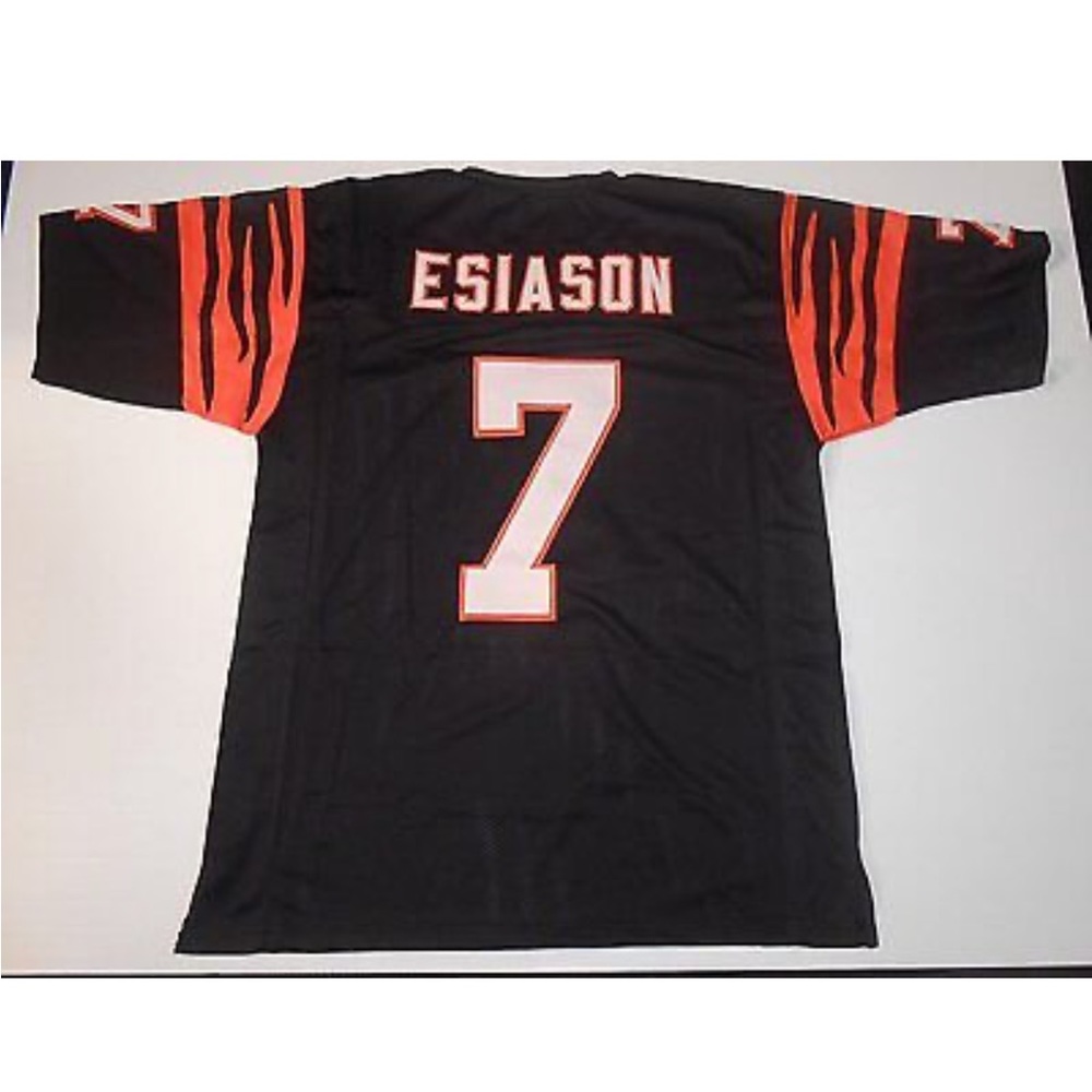 Bengals Boomer Esiason Sewn Stitched Black Jersey
